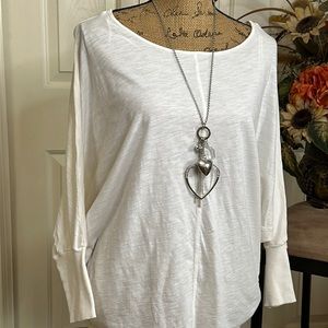 JCP Women’s Dolman 3/4 Sleeve Tee White Tee